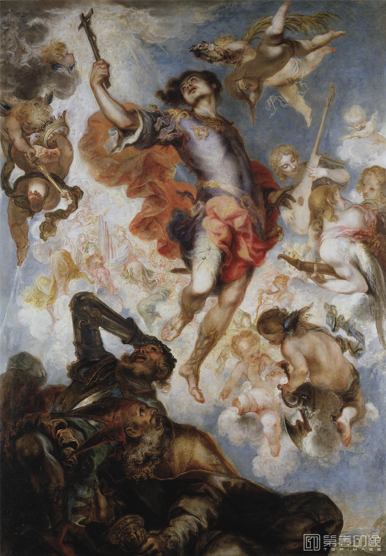 油画-西班牙普拉多美术馆油画藏画-Herrera el Mozo, Francisco de-El triunfo de San-rmenegildo-1401